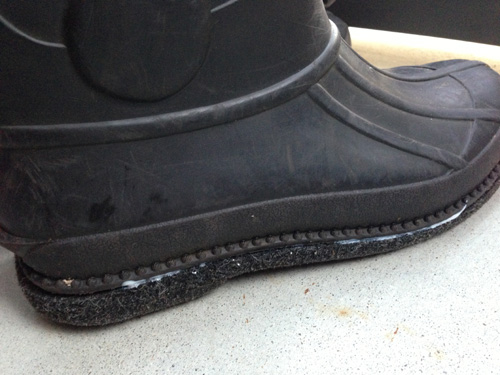 ウェーダーの靴底修理